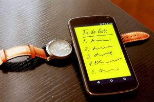 Smart phone and watch to do list photo