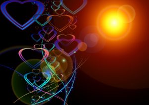 colorful hearts by sunlight image