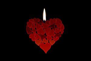heart made out of hearts candle image