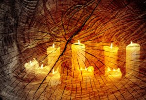 candle image on wood 