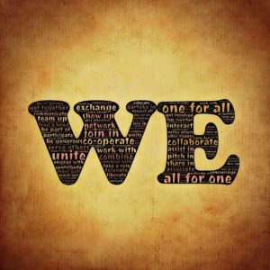 the word "we" with inspirational sayings in letters image