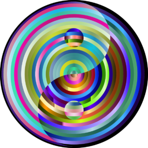 rainbow colorful yin yang symbol image